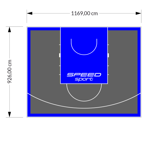 108M2/926X1169CM GRAFITOWO-NIEBIESKIE BOISKO DO KOSZYKÓWKI SPEEDSPORT HEXA POWER PRO