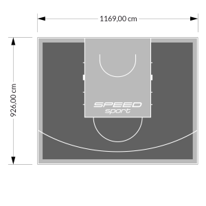 108M2/926X1169CM GRAFITOWO-SZARE BOISKO DO KOSZYKÓWKI SPEEDSPORT HEXA POWER PRO