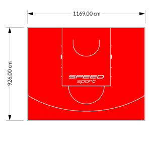 108M2/926X1169CM CZERWONE BOISKO DO KOSZYKÓWKI SPEEDSPORT HEXA POWER PRO