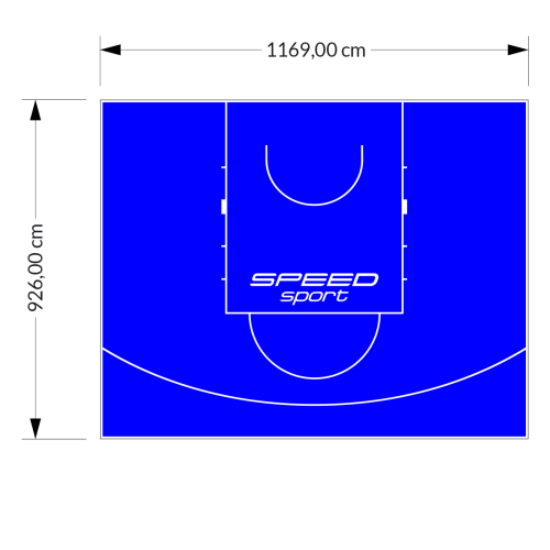 108M2/926X1169CM NIEBIESKIE BOISKO DO KOSZYKÓWKI SPEEDSPORT HEXA POWER PRO