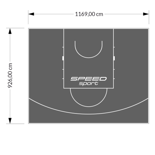 108M2/926X1169CM GRAFITOWE BOISKO DO KOSZYKÓWKI SPEEDSPORT HEXA POWER PRO