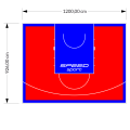 111M2/926X1200CM CZERWONO-NIEBIESKIE BOISKO DO KOSZYKÓWKI SPEEDSPORT HEXA POWER PRO