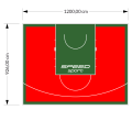 111M2/926X1200CM CZERWONO-ZIELONE BOISKO DO KOSZYKÓWKI SPEEDSPORT HEXA POWER PRO