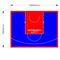 111M2/926X1200CM NIEBIESKO-CZERWONE BOISKO DO KOSZYKÓWKI SPEEDSPORT HEXA POWER PRO