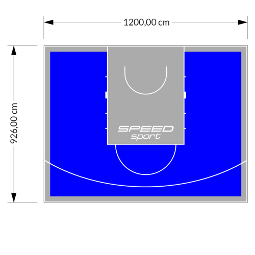 111M2/926X1200CM NIEBIESKO-SZARE BOISKO DO KOSZYKÓWKI SPEEDSPORT HEXA POWER PRO