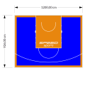 111M2/926X1200CM NIEBIESKO-POMARAŃCZOWE BOISKO DO KOSZYKÓWKI SPEEDSPORT HEXA POWER PRO