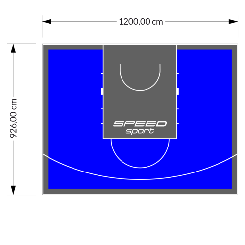111M2/926X1200CM NIEBIESKO-GRAFITOWE BOISKO DO KOSZYKÓWKI SPEEDSPORT HEXA POWER PRO