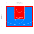 111M2/926X1200CM BŁĘKITNO-CZERWONE BOISKO DO KOSZYKÓWKI SPEEDSPORT HEXA POWER PRO