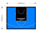 111M2/926X1200CM BŁĘKITNO-CZARNE BOISKO DO KOSZYKÓWKI SPEEDSPORT HEXA POWER PRO