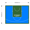 111M2/926X1200CM BŁĘKITNO-ZIELONE BOISKO DO KOSZYKÓWKI SPEEDSPORT HEXA POWER PRO