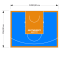 111M2/926X1200CM BŁĘKITNO-POMARAŃCZOWE BOISKO DO KOSZYKÓWKI SPEEDSPORT HEXA POWER PRO