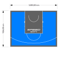 111M2/926X1200CM BŁĘKITNO-GRAFITOWE BOISKO DO KOSZYKÓWKI SPEEDSPORT HEXA POWER PRO
