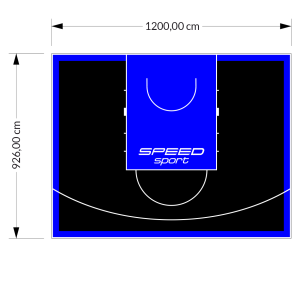 111M2/926X1200CM CZARNO-NIEBIESKIE BOISKO DO KOSZYKÓWKI SPEEDSPORT HEXA POWER PRO