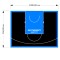 111M2/926X1200CM CZARNO-BŁĘKITNE BOISKO DO KOSZYKÓWKI SPEEDSPORT HEXA POWER PRO