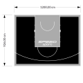 111M2/926X1200CM CZARNO-SZARE BOISKO DO KOSZYKÓWKI SPEEDSPORT HEXA POWER PRO
