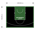 111M2/926X1200CM CZARNO-ZIELONE BOISKO DO KOSZYKÓWKI SPEEDSPORT HEXA POWER PRO