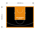 111M2/926X1200CM CZARNO-POMARAŃCZOWE BOISKO DO KOSZYKÓWKI SPEEDSPORT HEXA POWER PRO