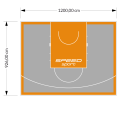 111M2/926X1200CM SZARO-POMARAŃCZOWE BOISKO DO KOSZYKÓWKI SPEEDSPORT HEXA POWER PRO