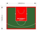 111M2/926X1200CM ZIELONO-CZERWONE BOISKO DO KOSZYKÓWKI SPEEDSPORT HEXA POWER PRO