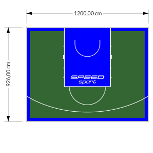 111M2/926X1200CM ZIELONO-NIEBIESKIE BOISKO DO KOSZYKÓWKI SPEEDSPORT HEXA POWER PRO