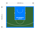 111M2/926X1200CM ZIELONO-BŁĘKITNE BOISKO DO KOSZYKÓWKI SPEEDSPORT HEXA POWER PRO