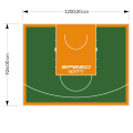 111M2/926X1200CM ZIELONO-POMARAŃCZOWE BOISKO DO KOSZYKÓWKI SPEEDSPORT HEXA POWER PRO