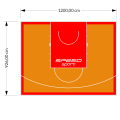 111M2/926X1200CM POMARAŃCZOWO-CZERWONE BOISKO DO KOSZYKÓWKI SPEEDSPORT HEXA POWER PRO