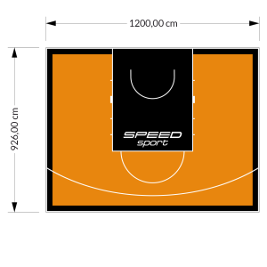 111M2/926X1200CM POMARAŃCZOWO-CZARNE BOISKO DO KOSZYKÓWKI SPEEDSPORT HEXA POWER PRO