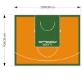 111M2/926X1200CM POMARAŃCZOWO-ZIELONE BOISKO DO KOSZYKÓWKI SPEEDSPORT HEXA POWER PRO