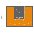 111M2/926X1200CM POMARAŃCZOWO-GRAFITOWE BOISKO DO KOSZYKÓWKI SPEEDSPORT HEXA POWER PRO