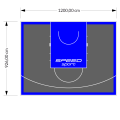 111M2/926X1200CM GRAFITOWO-NIEBIESKIE BOISKO DO KOSZYKÓWKI SPEEDSPORT HEXA POWER PRO