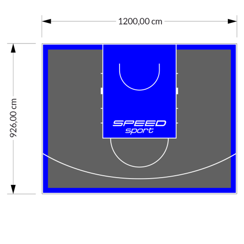 111M2/926X1200CM GRAFITOWO-NIEBIESKIE BOISKO DO KOSZYKÓWKI SPEEDSPORT HEXA POWER PRO