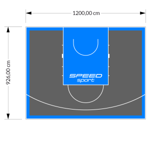 111M2/926X1200CM GRAFITOWO-BŁĘKITNE BOISKO DO KOSZYKÓWKI SPEEDSPORT HEXA POWER PRO