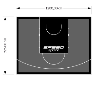 111M2/926X1200CM GRAFITOWO-CZARNE BOISKO DO KOSZYKÓWKI SPEEDSPORT HEXA POWER PRO