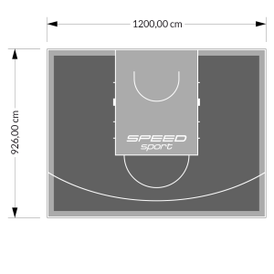 111M2/926X1200CM GRAFITOWO-SZARE BOISKO DO KOSZYKÓWKI SPEEDSPORT HEXA POWER PRO