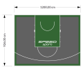 111M2/926X1200CM GRAFITOWO-ZIELONE BOISKO DO KOSZYKÓWKI SPEEDSPORT HEXA POWER PRO