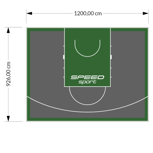 111M2/926X1200CM GRAFITOWO-ZIELONE BOISKO DO KOSZYKÓWKI SPEEDSPORT HEXA POWER PRO