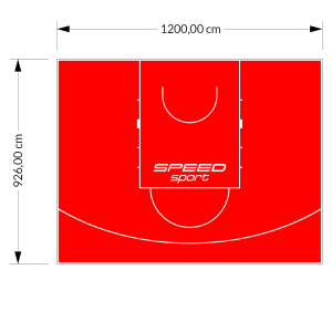 111M2/926X1200CM CZERWONE BOISKO DO KOSZYKÓWKI SPEEDSPORT HEXA POWER PRO