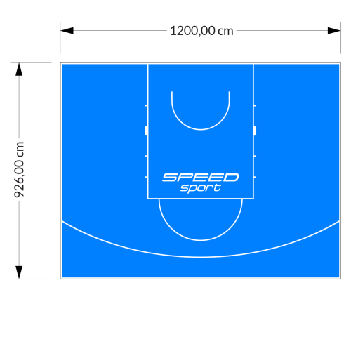 111M2/926X1200CM BŁĘKITNE BOISKO DO KOSZYKÓWKI SPEEDSPORT HEXA POWER PRO