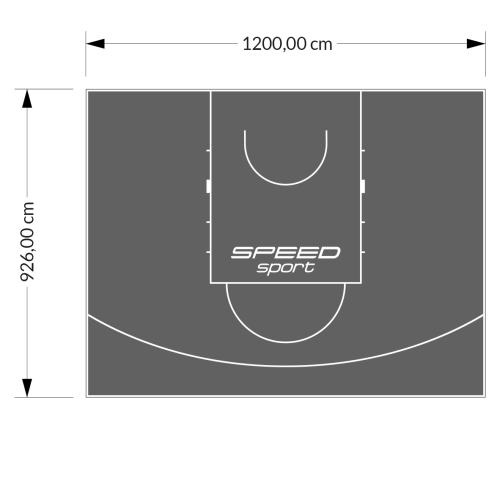 111M2/926X1200CM GRAFITOWE BOISKO DO KOSZYKÓWKI SPEEDSPORT HEXA POWER PRO