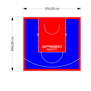 86M2/896X956CM NIEBIESKO-CZERWONE BOISKO DO KOSZYKÓWKI SPEEDSPORT HEXA POWER PRO