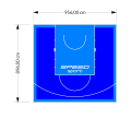 86M2/896X956CM NIEBIESKO-BŁĘKITNE BOISKO DO KOSZYKÓWKI SPEEDSPORT HEXA POWER PRO