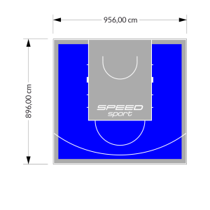 86M2/896X956CM NIEBIESKO-SZARE BOISKO DO KOSZYKÓWKI SPEEDSPORT HEXA POWER PRO