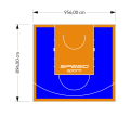 86M2/896X956CM NIEBIESKO-POMARAŃCZOWE BOISKO DO KOSZYKÓWKI SPEEDSPORT HEXA POWER PRO