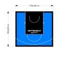 86M2/896X956CM BŁĘKITNO-CZARNE BOISKO DO KOSZYKÓWKI SPEEDSPORT HEXA POWER PRO