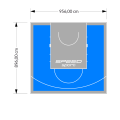 86M2/896X956CM BŁĘKITNO-SZARE BOISKO DO KOSZYKÓWKI SPEEDSPORT HEXA POWER PRO