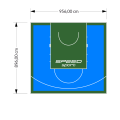 86M2/896X956CM BŁĘKITNO-ZIELONE BOISKO DO KOSZYKÓWKI SPEEDSPORT HEXA POWER PRO