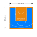 86M2/896X956CM BŁĘKITNO-POMARAŃCZOWE BOISKO DO KOSZYKÓWKI SPEEDSPORT HEXA POWER PRO