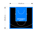 86M2/896X956CM CZARNO-BŁĘKITNE BOISKO DO KOSZYKÓWKI SPEEDSPORT HEXA POWER PRO