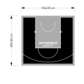 86M2/896X956CM CZARNO-SZARE BOISKO DO KOSZYKÓWKI SPEEDSPORT HEXA POWER PRO